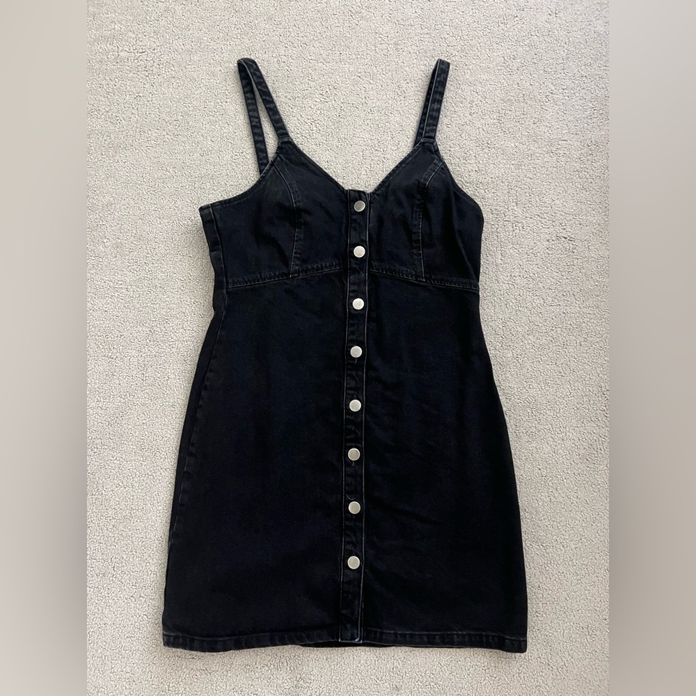 Topshop Black Denim Dress